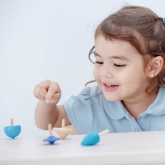 PlanToys Mini Wooden Spinning Tops Set